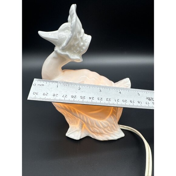 Vintage 80’s Schmid Beatrix Potter Duck Goose Anthropomorphic White Ceramic Lamp - Picture 8 of 16